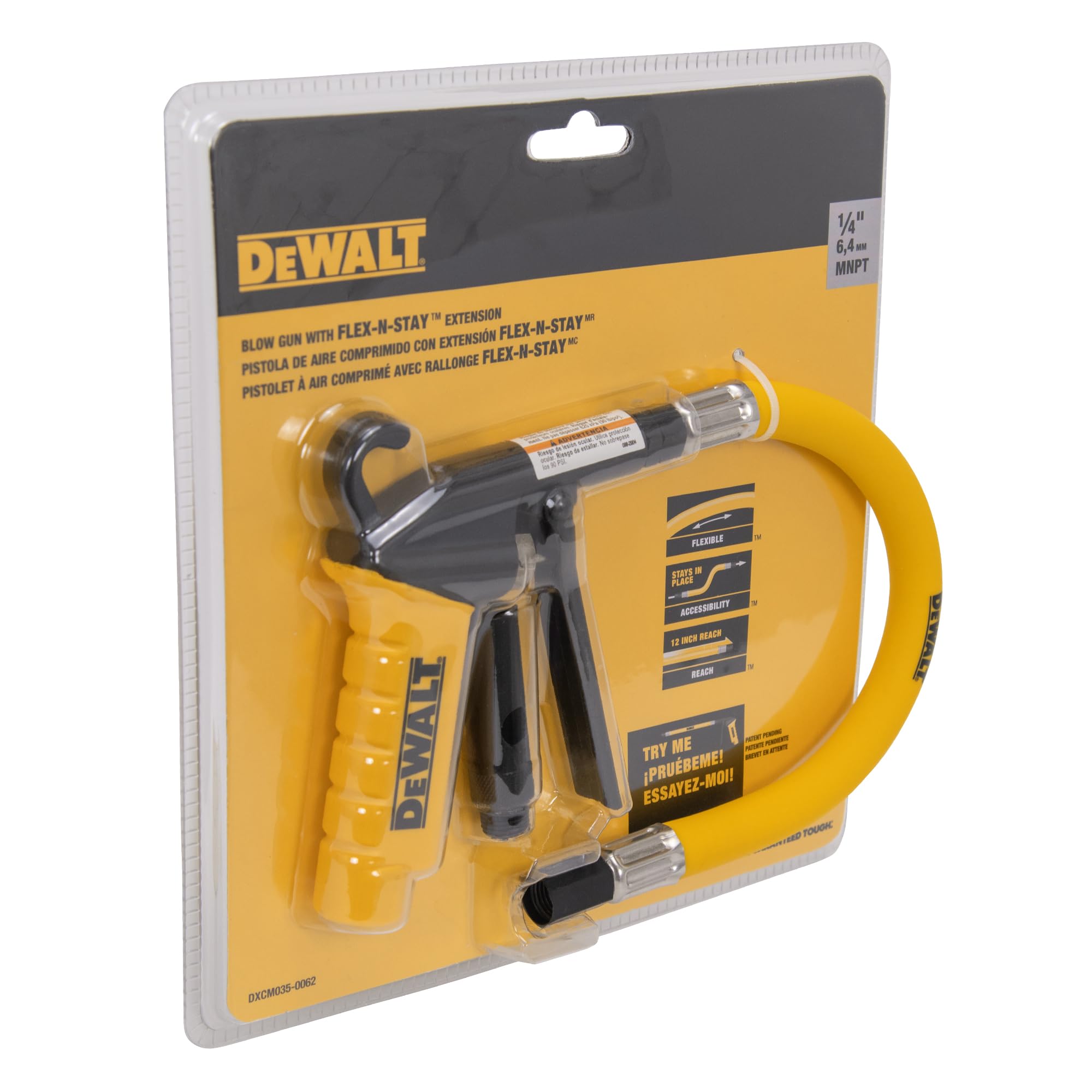 Pistola de soplado Flex N Stay con extensión de 12 pulgadas