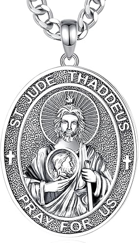 INFUSEU Regalos religiosos únicos para hombres y mujeres, collares con colgante de San Miguel, San Cristóbal, San Benito, Virgen María