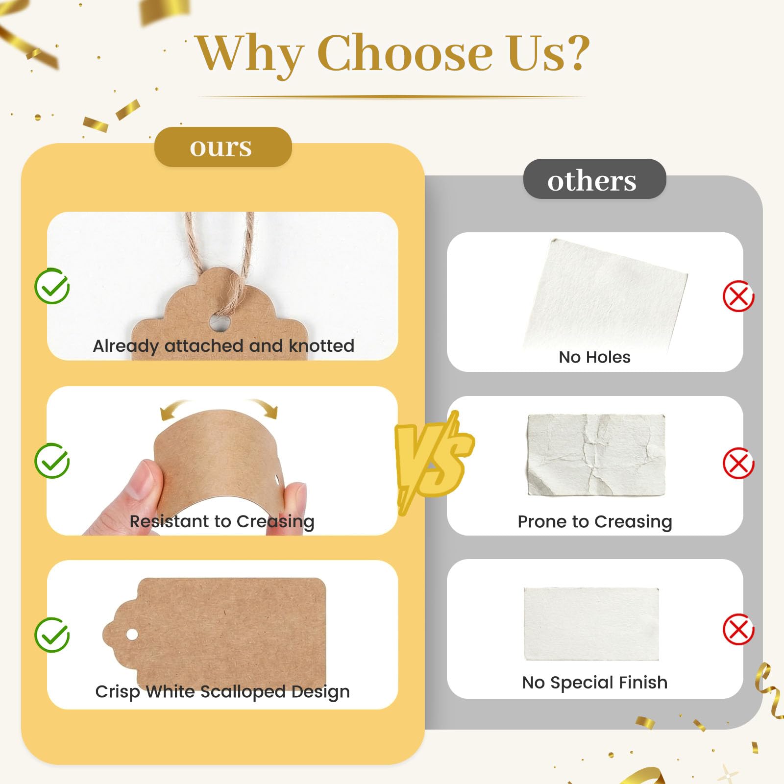 SallyFashion Etiquetas de papel kraft, 200 etiquetas de regalo de papel kraft, etiquetas colgantes para manualidades con 200 raíces de yute natural gratis para regalos, artes y manualidades, bodas,