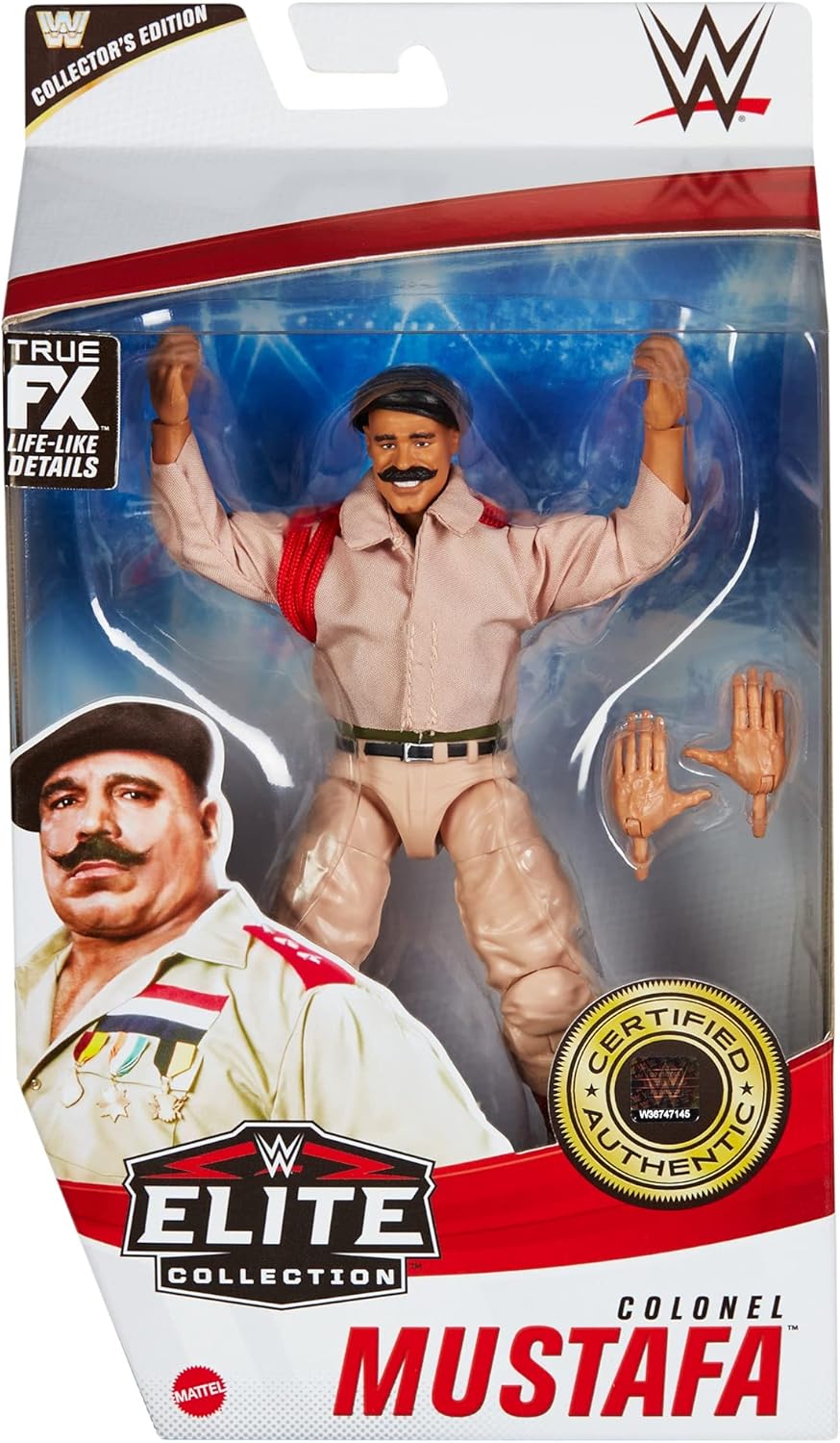 WWE GVJ24 Colonel Mustafa Elite Collection Action Figure, Multicolor, 17.0 cm*4.0 cm*8.0 cm