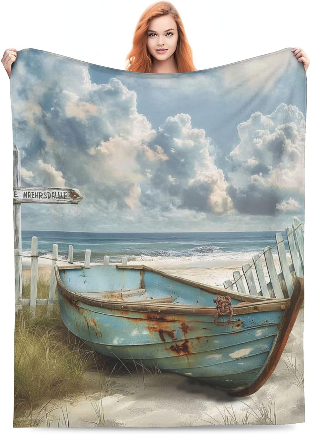 Wooden Rowboat Blanket Gifts for Women Men Girls Kids Soft Warm Lightweight Cozy Na...