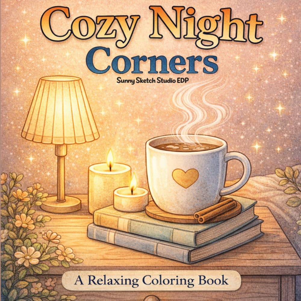 Cozy Night Corners: A Cozy, Relaxing Coloring Book for Adults with Warm Nights, Soft Lights, and Peaceful Corners (Cozy Glow Coloring Series)