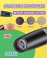Vista 5 de XinXu Juego de molinillo eléctrico de pimienta y sal recargable mejorado con luces LED, molinillo automático de pimienta o sal de acero inoxidable