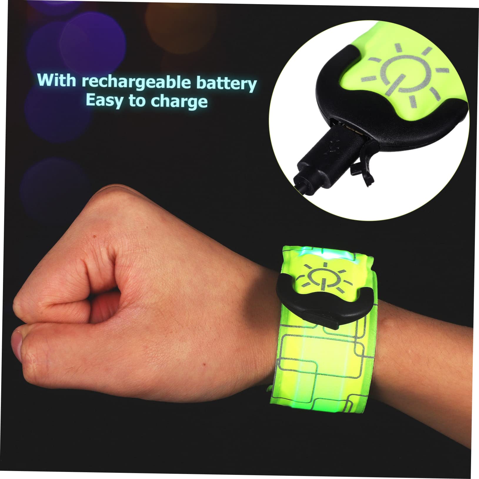 Sosoport Lot De 4 Brassards LED Rechargeables avec Bandes Réfléchissantes pour La Course Nocturne Et Le Cyclisme