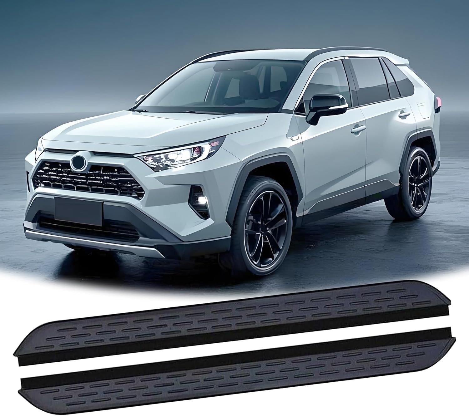 2Pcs Running Board Fits for Toyota RAV4 RAV-4 XA50 2019-2025, Door Fixed Side Step Pedal Nerf Bar Platform Ptotector 2Pcs(with Brackets)