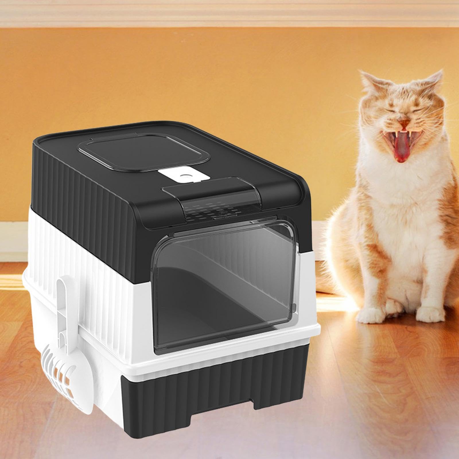 Arenero Plegable Grande para Gatos con Tapa, Totalmente Cerrado Y Fácil de Limpiar, Desmontable Y Fácil de Quitar.