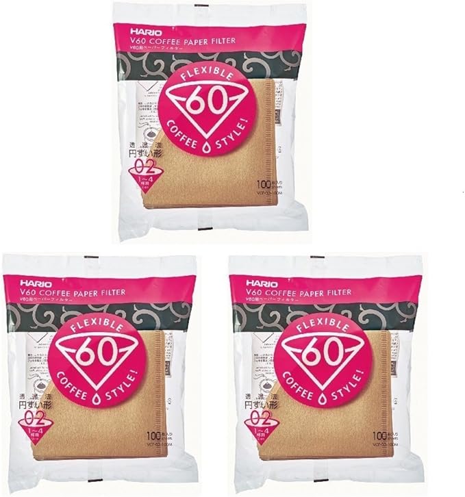 HARIO V60 Papier-Kaffeefilter, Größe 02-3 – 100 Stück (insgesamt 300 Filter) Import Japan – Natural Paper HARIO V60 Papier-Kaffeefilter, Größe 02-3 – 100 Stück (insgesamt 300 Filter) Import Japan – Natural Paper