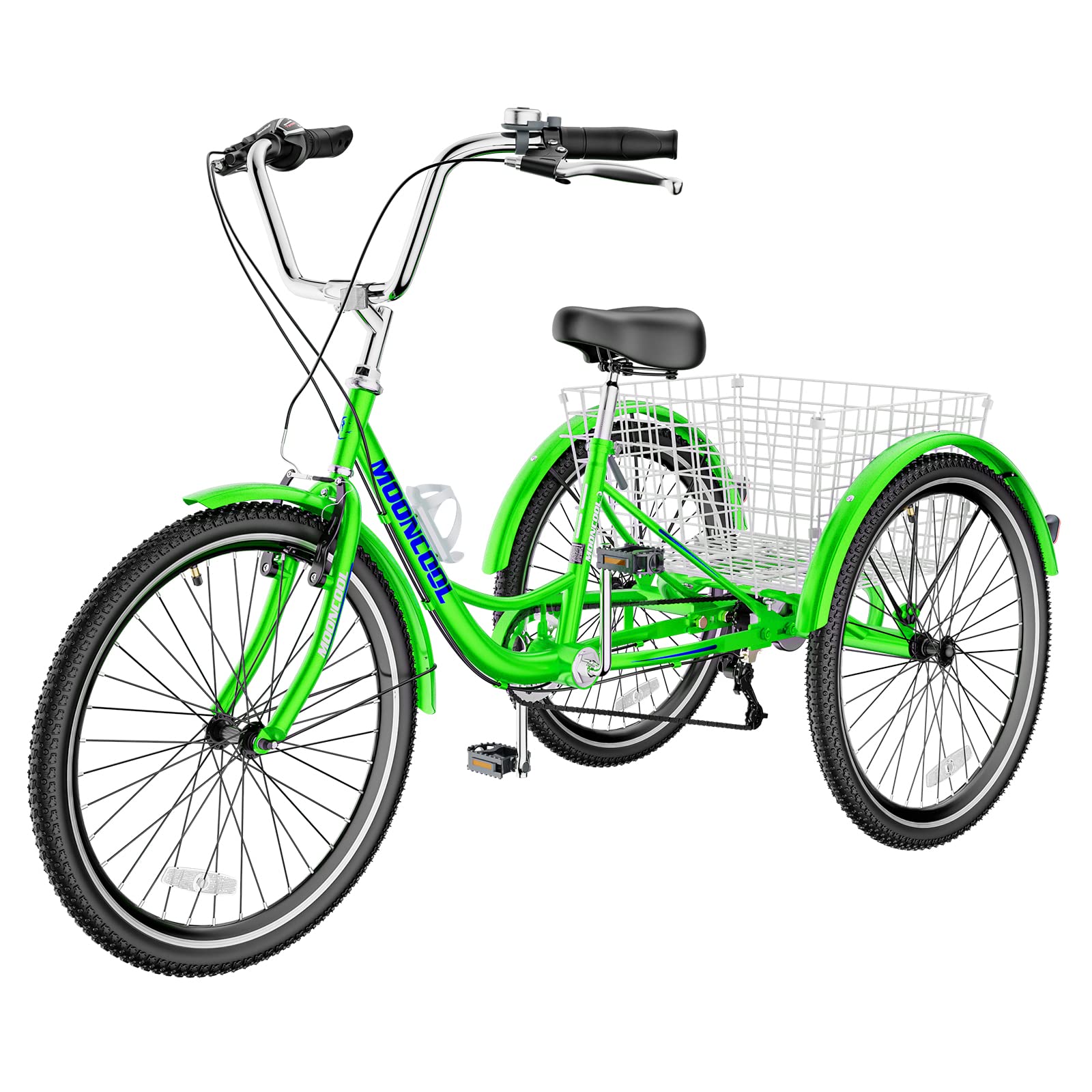 Slsy Adult Tricycles 7 Speed, Adult Trikes 20/24/26 inch 3 Wheel Bikes, Three-Wheeled Bicycles Cruise Trike with Shopping Basket for Seniors, Women, Men.