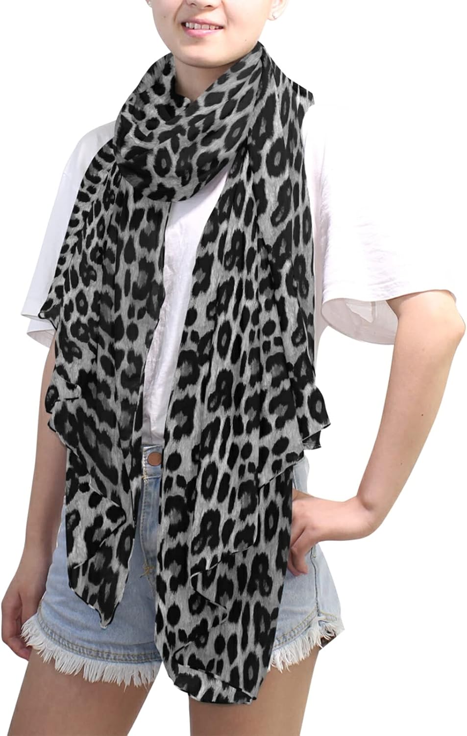 Women Long Silk Scarf, Satin Shawl Chiffon Large Stole Headscarf Sunscreen Wrap - Image 3