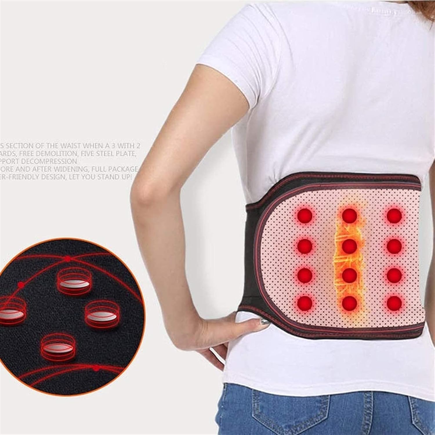 Self-Heating Lower Lumbar Back Brace Belt Support with Removable Pad for Women and Men Back Pain Relief and Injury Prevention (Size : M (10023cm)) (XL(120 * 23cm))
