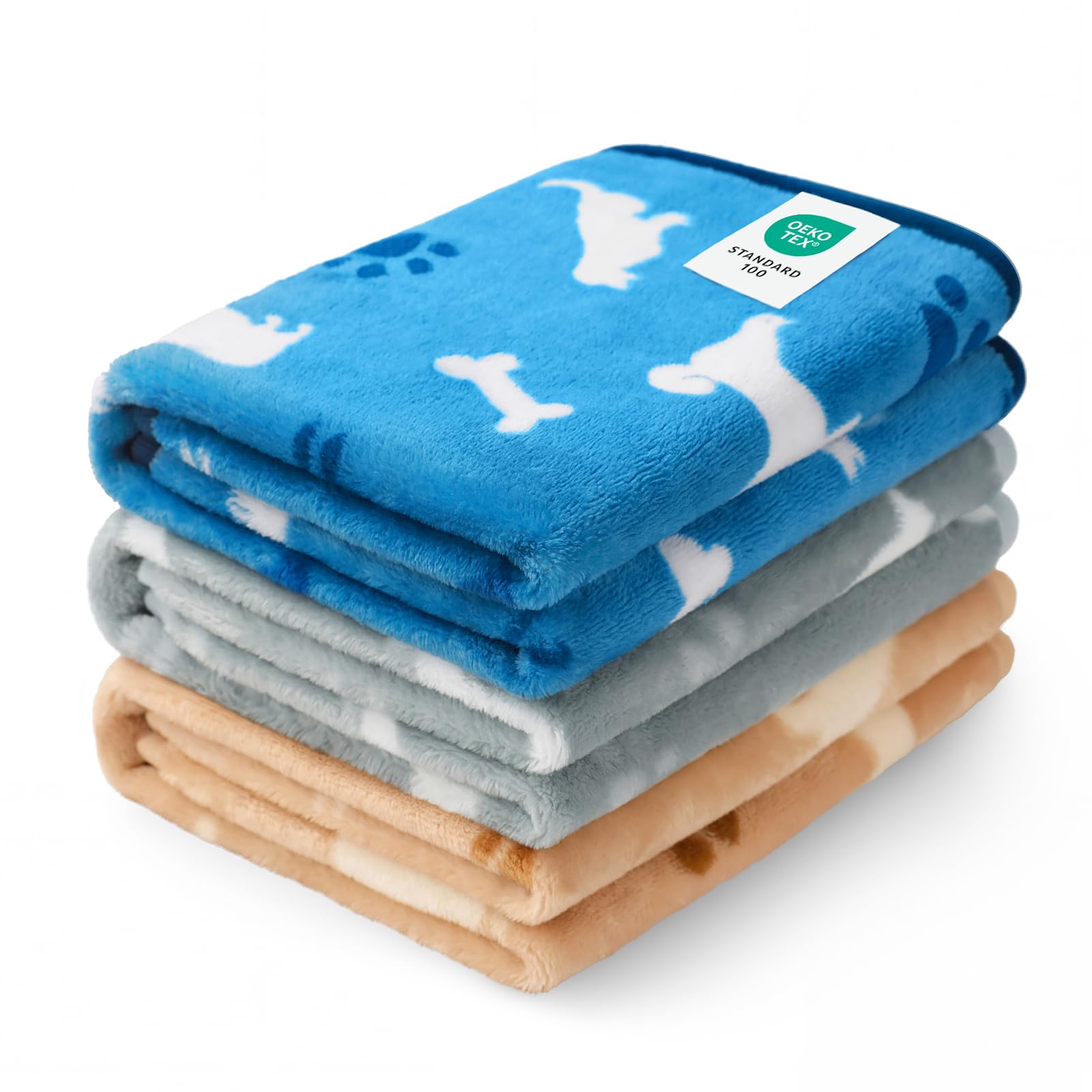 Luciphia Dog Blanket 3 Pack, Soft Cozy Fleece Throw for Puppy Cat,23"x16"