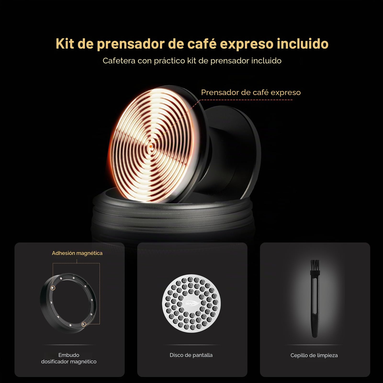 IKAPE KAPO K2 Pro Cafetera de Espresso Portátil con Conexión a App Bluetooth y Cesta sin Fondo de 58 mm, Cafetera Eléctrica, Presión de 20 bar, para Hogar, Viajes, Camping