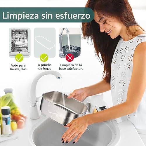 Miniatura 7 de Fiambrera eléctrica para alimentos, calentador portátil de 80 W para auto, camión, trabajo con contenedor de acero inoxidable 304, 12 V24 V110 V,