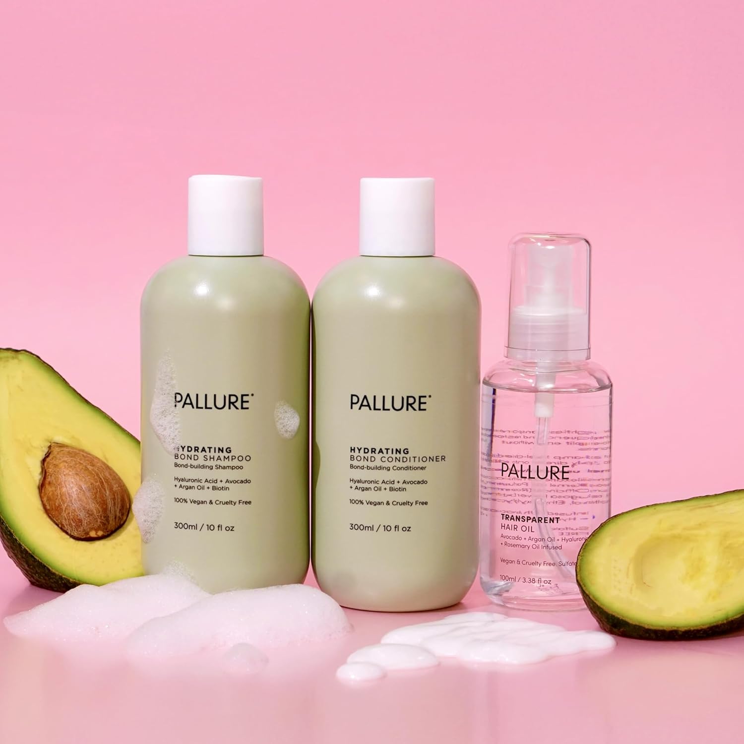 Pallure Hydrating Bond Kit To Support Thicker, Voluminous, Fuller Looking Hair, Infused with Hyaluronic Acid, Biotin, Avocado and Rosemary Oil, 300 ml - Image 2