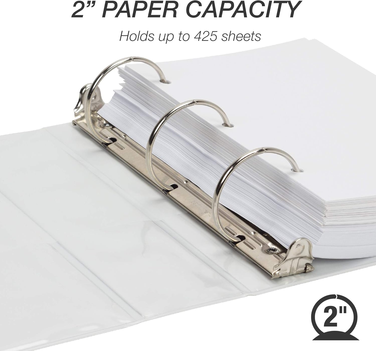 Samsill Economy 2 Inch Mini 3 Ring Binder, Round Ring Binder, Holds 5.5 x 8.5 Inch Documents, Customizable Cover, 2" View, 6 Pack, White