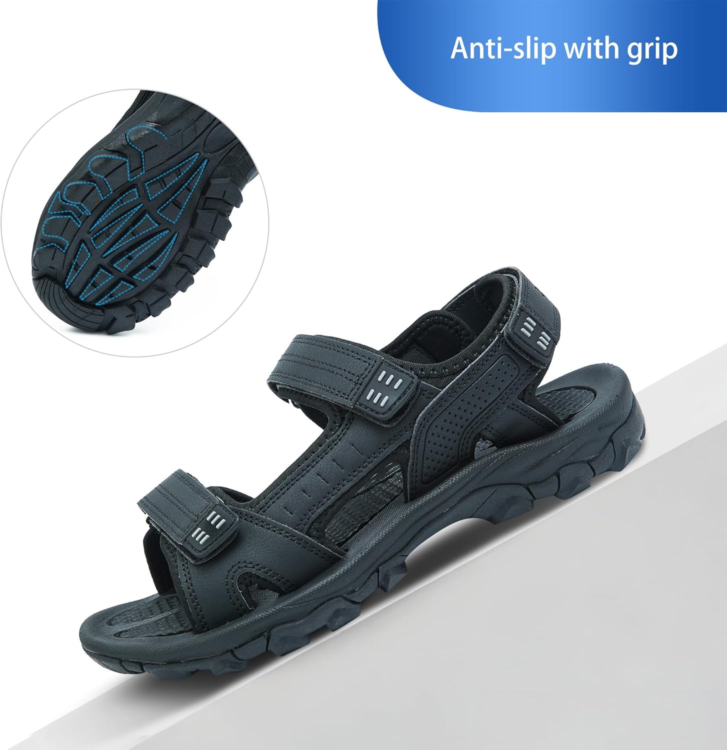 Men's Sandals Open Toe Water Sandals,Athletic and Outdoor Hiking Sandal Waterproof Lightweight with Adjustable Strap - Image 5