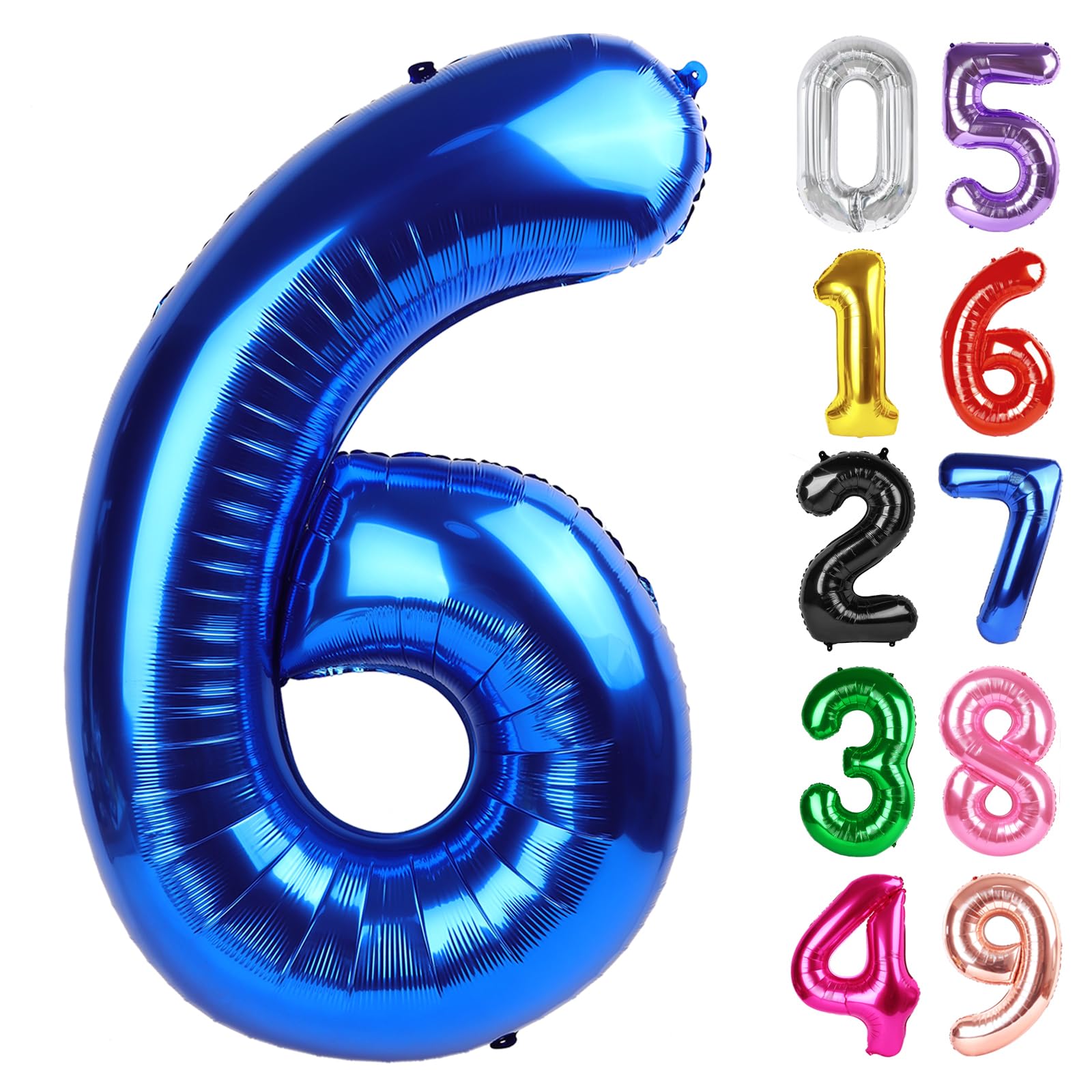 Navy Blue Number 6 Balloon 40 Inch, 6th Birthday Decorations Men Women