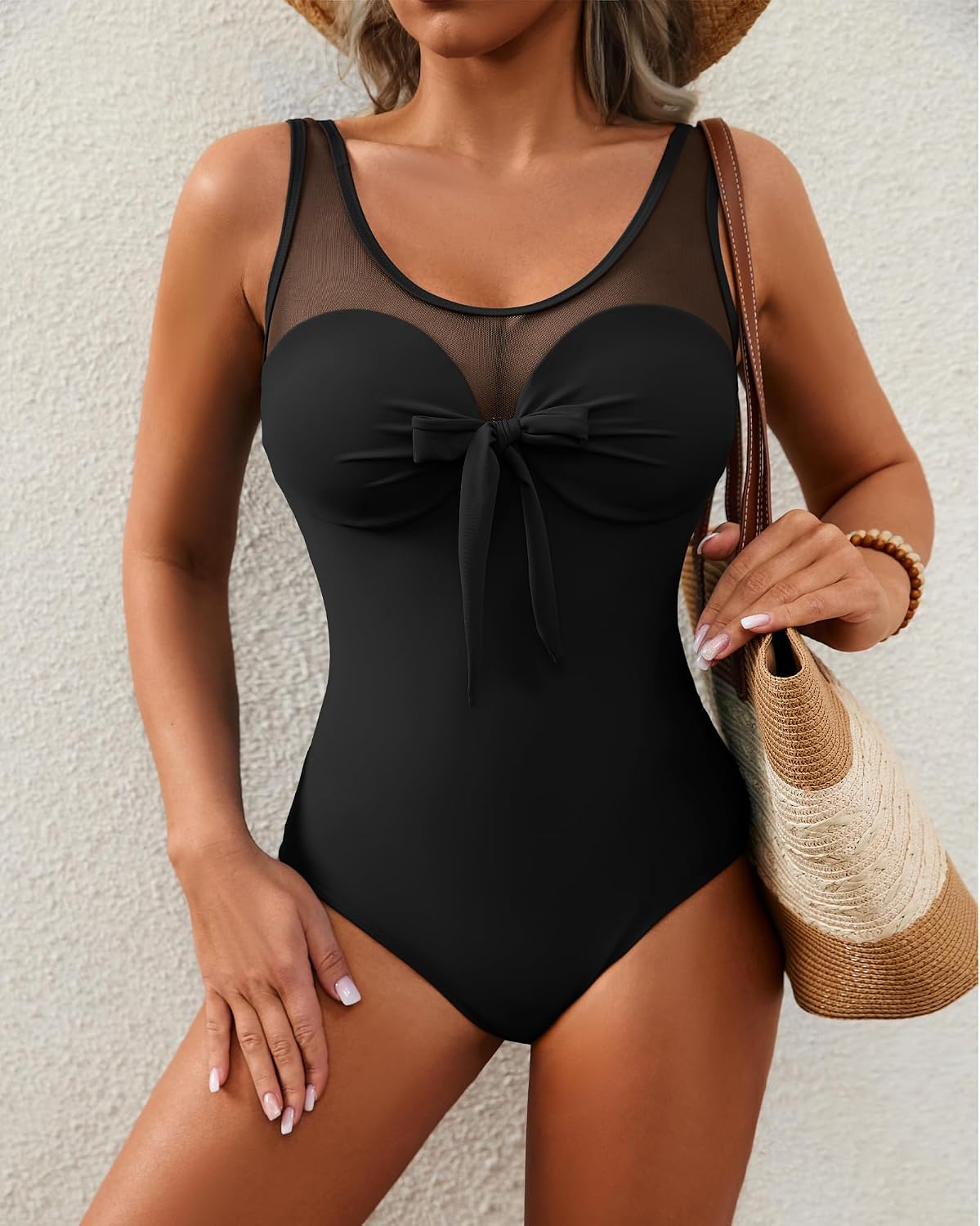 DaiLiWei Tummy Control One Piece Swimsuit for Women Mesh Modest Bathing Suits Slimming Swim Suit High Cut Monokini Sexy 2026