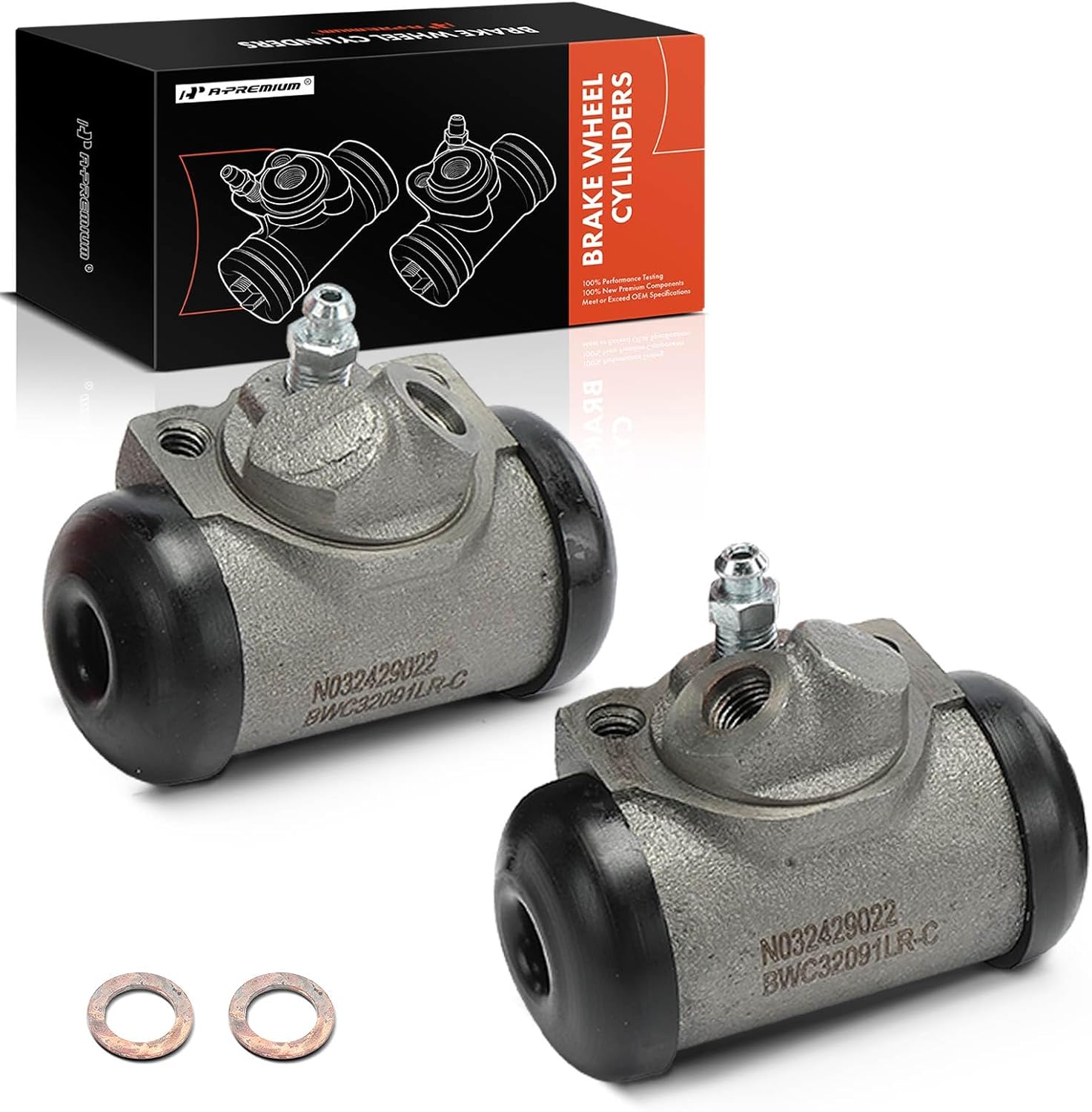 A-Premium Front Drum Brake Wheel Cylinder Compatible with Select Pontiac Models - Bonneville Catalina Star Chief 1960-1964, Grand Prix 1962-1964, 2-PC Set - Replace# 5456977