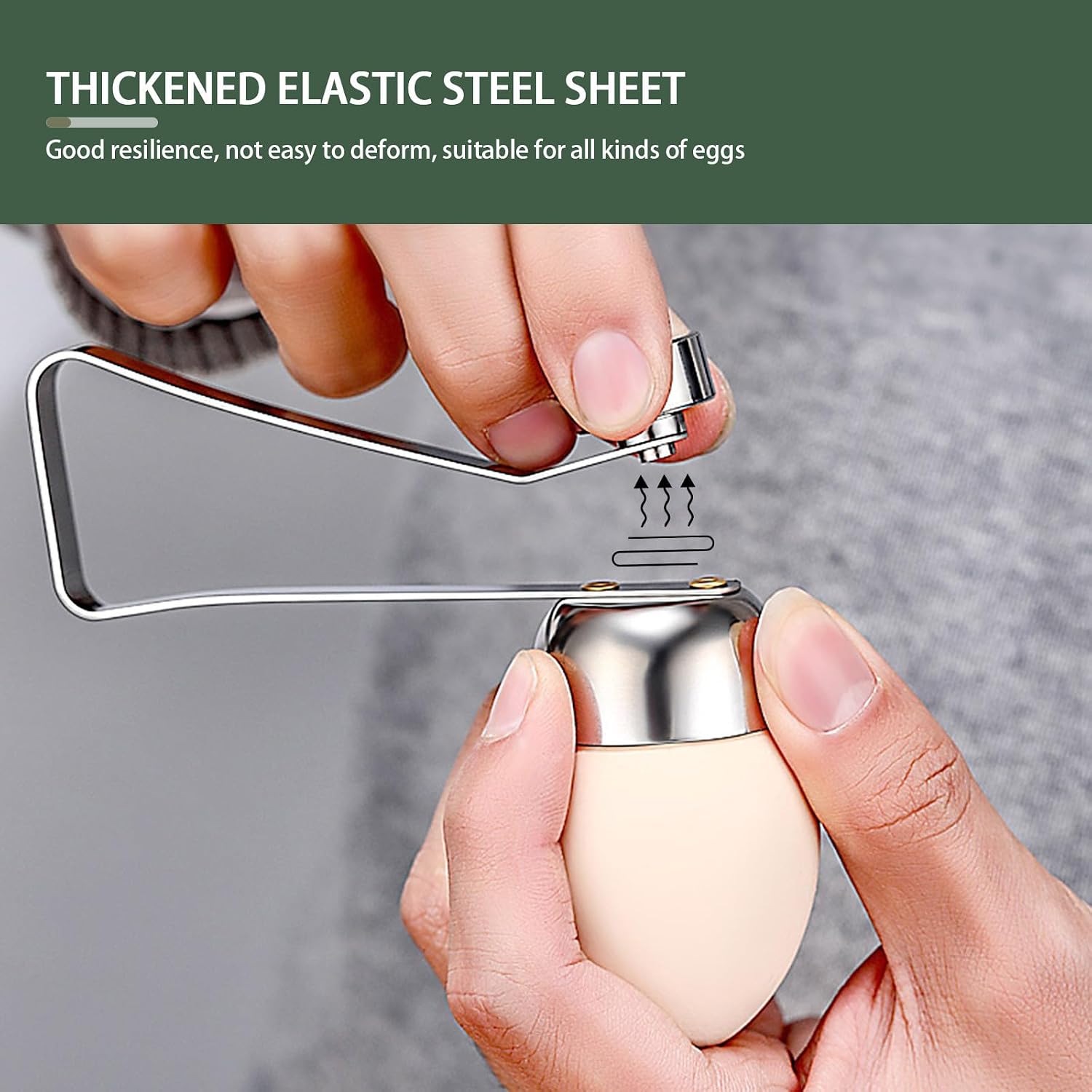Stainless Steel Egg Opener and Separator Kitchen Gadget with Dishwasher Safe Feature for Cooking and Restaurant Use Silver Egg Topper Cutter Tool