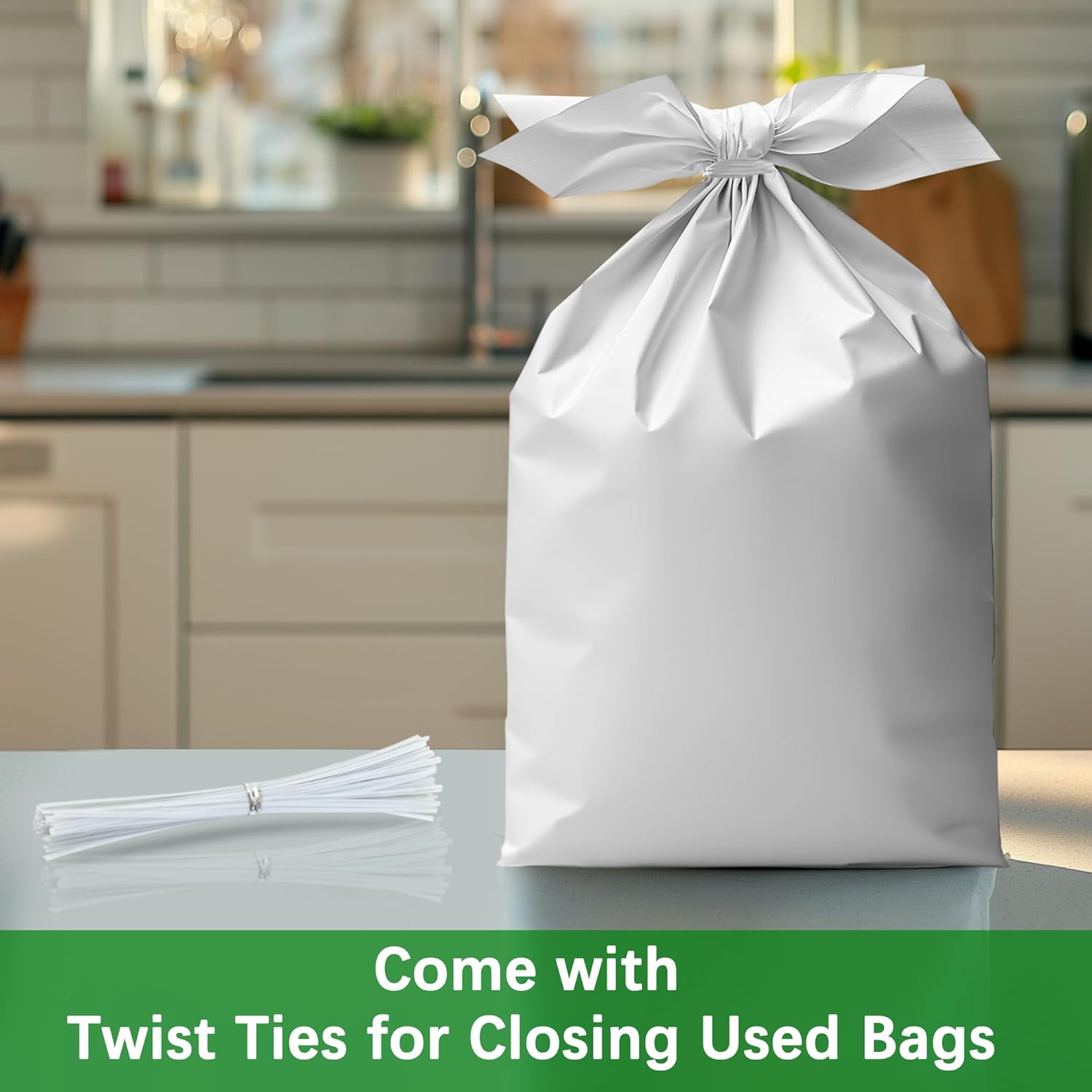 15 Gallon W10165294RB Trash Compactor Bags 60 Count - 2.6 Mil Heavy Duty Garbage Compactor Bags, Fits 15-inch Rectangular Drawer Compactors, Twist Ties Included