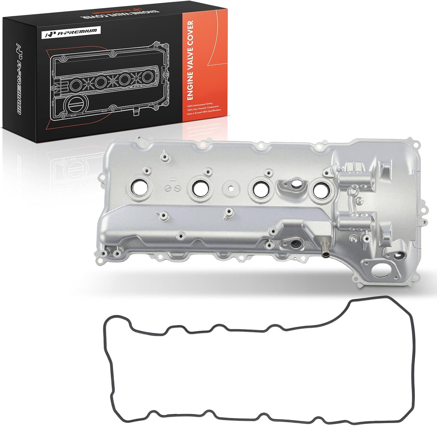 A-Premium Upgraded Aluminum Left Engine Valve Cover with Gasket Compatible with Toyota Tundra 2007-2013, Sequoia 2008-2011, Land Cruiser 2008-2011/2013-2021 & Lexus LX570 2008-2011/2013-2021, 5.7L