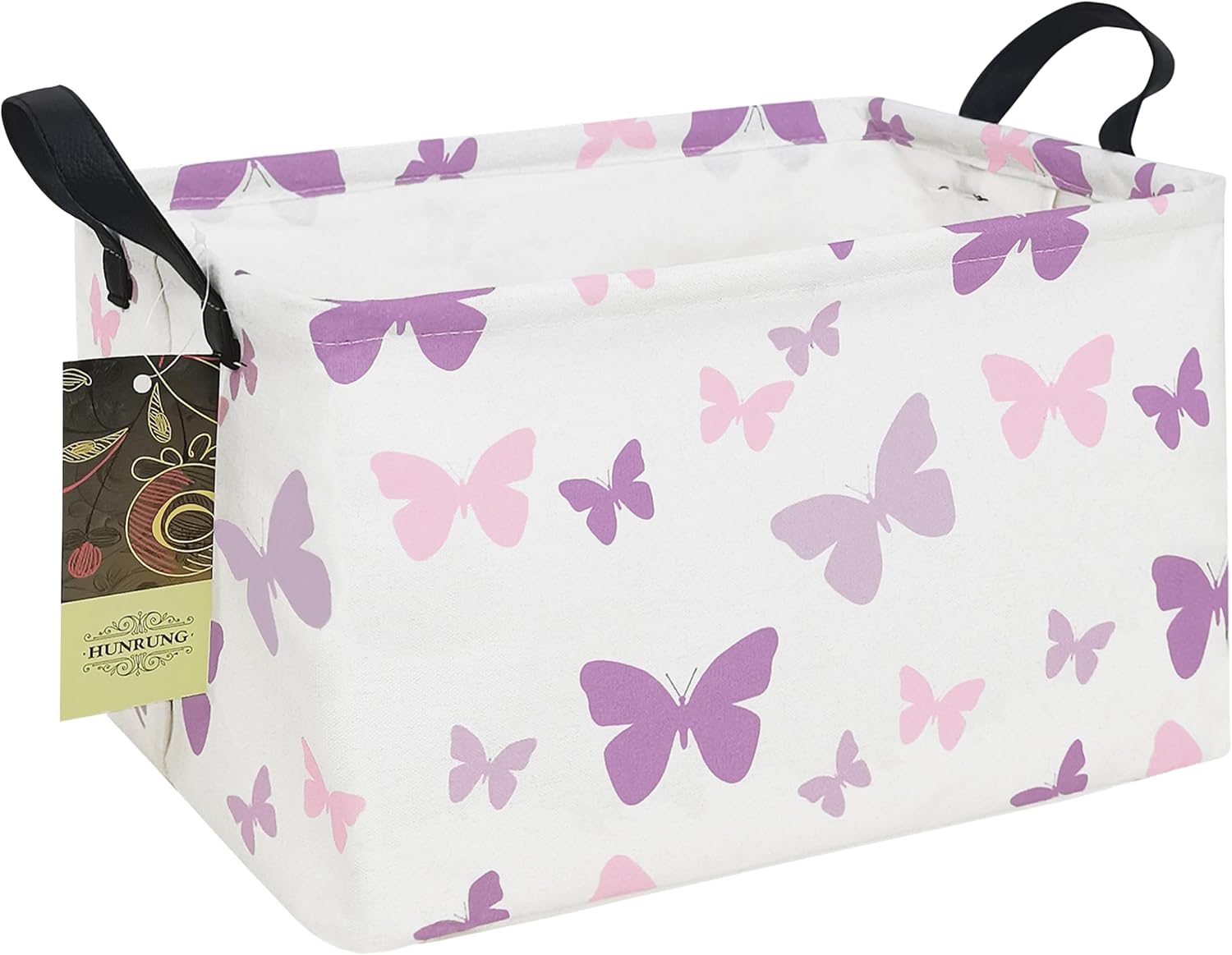 Rectangle Foldable Storage Basket Handles For Home, Butterfly