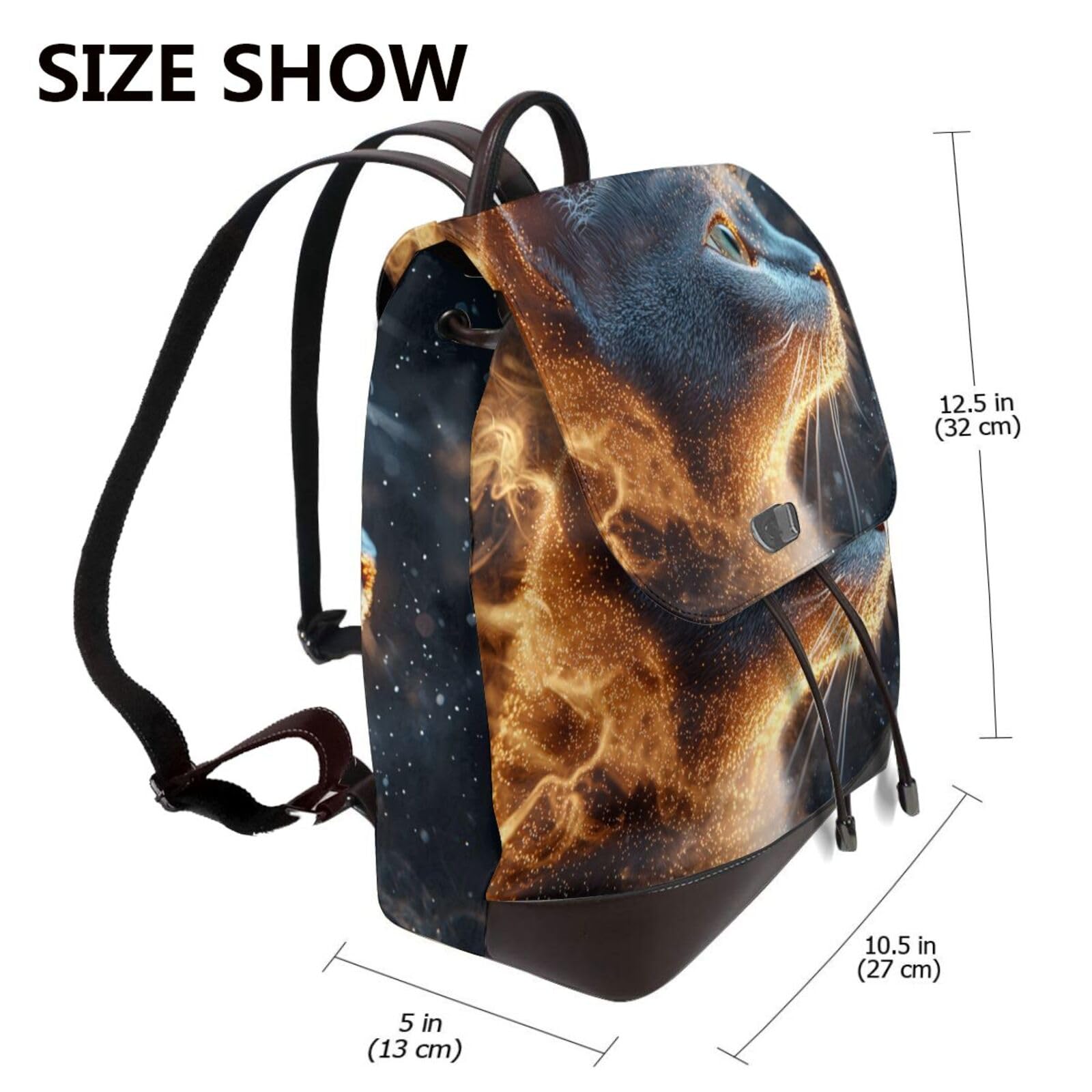 Photon particle cat - Mochila de viaje para mujer, mochila casual, mochila de cuero estampada para mujer para el trabajo