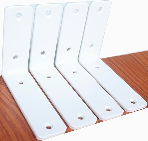 Miniatura 43 de Paquete de 12 soportes de hierro en L, negro, 12 pulgadas de largo x 8 pulgadas de alto x 1.5 pulgadas de ancho, 13/64 pulgadas de grosor, para