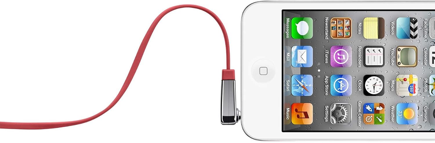 Belkin MIXIT Right Angle Tangle-Free Flat Auxilary Cable (Red, 3 Feet)