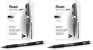 Pentel Twist Erase EXPRESS Automatic Pencil, 0.5mm Lead Size, Black Barrel, Box of 12 (QE415A) (Pack of 2)