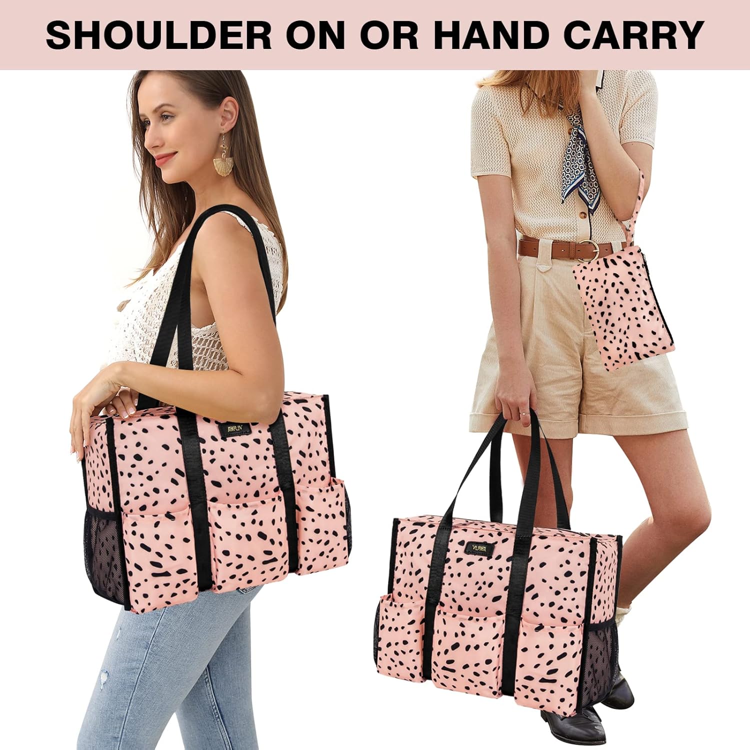 IBFUN Utility Tote Bag with 14/24 Pockets Zip Top Teacher Tote Bag for Teacher/Work Women - Image 3