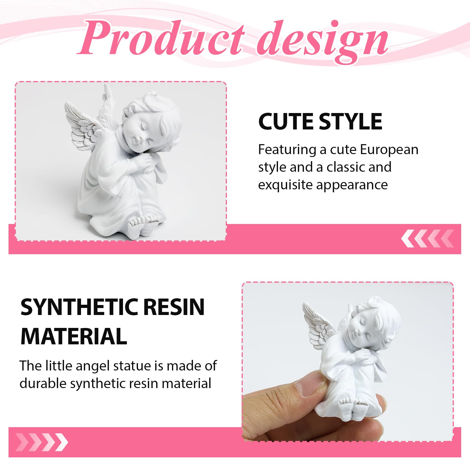 Figurine Ange Résine 5.5x6cm - Statuette Ange Baptême Décoration Européenne Classique