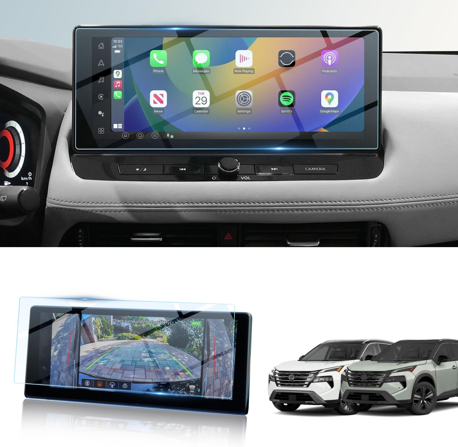 BIBIBO for 2024 2025 Nissan Rogue Screen Protector 2024 2025 2026 Nissan Rogue (SL/Platinum)12.3" Display Nissan Rogue 2024-2026 Tempered Glass Anti-Glare Scratch Ultra-Clear 2024 Nissan Rogue Accessories 2024 2025 2026