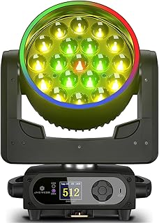 SHEHDS Moving Head Light LED 19x15W RGBW 4in1 Beam/Wash/Zoom Effect Stage Lights Professional DMX512 &amp; Sound Activated Con...