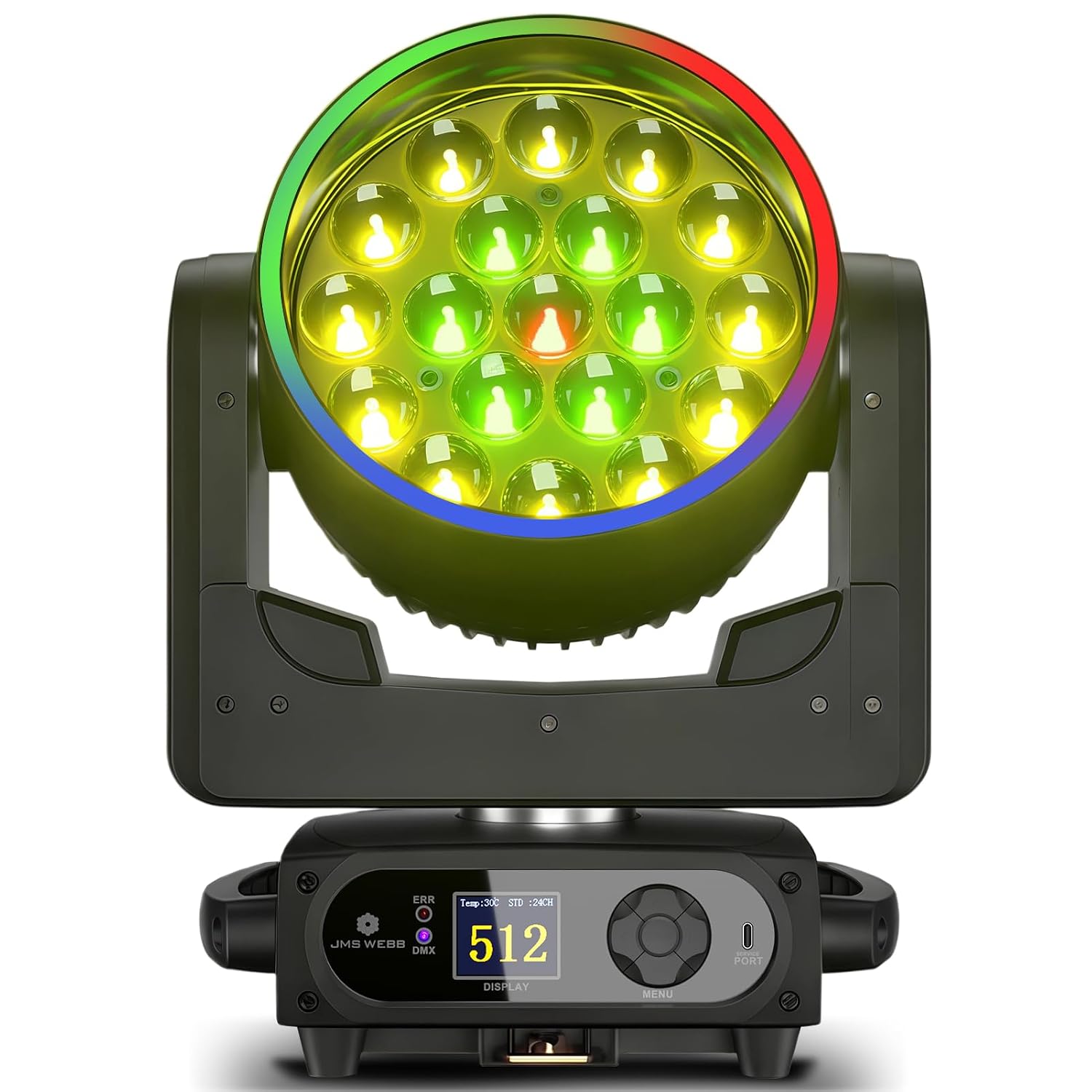 SHEHDS Moving Head Light LED 19x15W RGBW 4in1 Beam/Wash/Zoom Effect Stage Lights Professional DMX512 & Sound Activated Con... - Review, Price and Buying Guide