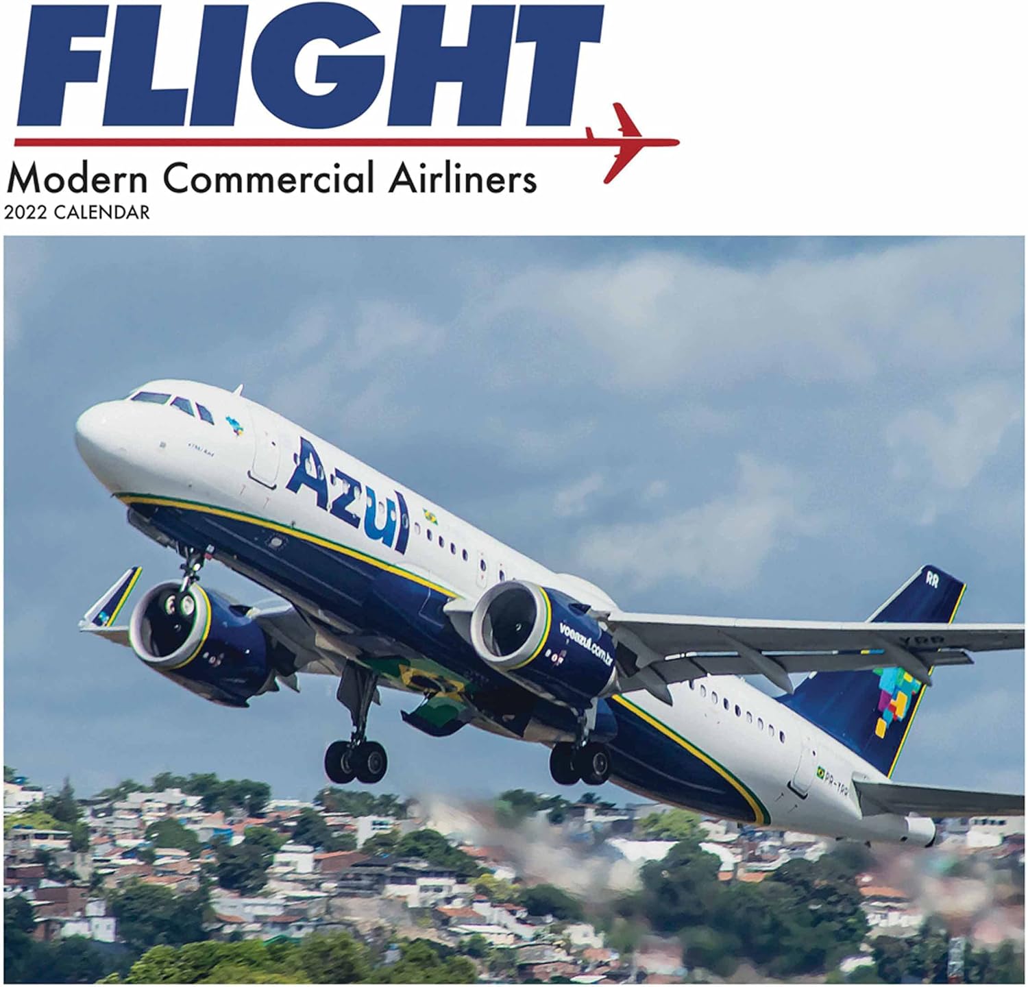 Flight, Modern Commercial Airliners Square Wall Calendar 2022