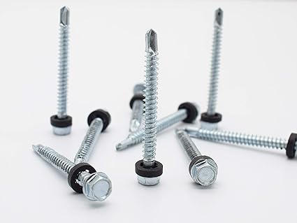 DAILYBUY Stainless Steel Self Drilling Screws with Plastic Anchors (Size:- 55 X 6)