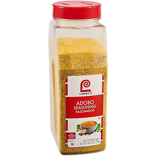 Lawry's Condimento, Adobo, condimento multiusos, hecho para chefs, mezcla clásica de ajo, orégano, cúrcuma, sal y pimienta negra, para tacos, pollo,