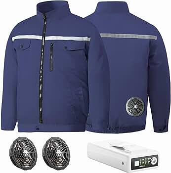 空調ベスト　Hon&Guan 4ファン型フルセット Amazon | [Hon&Guan] ファン付き作業服 長袖【2024年新型 28V超