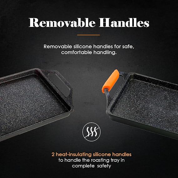 WECOOK Ecochef Roasting Pan, 37x25 cm, Cast Aluminium, Non-Stick, Induction