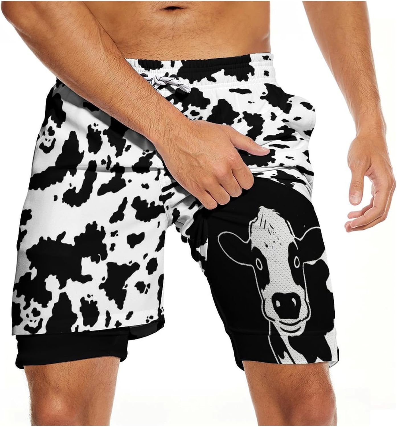 CHILL·TEK Men's Swim Trunks with Compression Liner Quick Dry 2 in 1 Swimming Trunks Beach Board Shorts Bathing Suits Swimwear