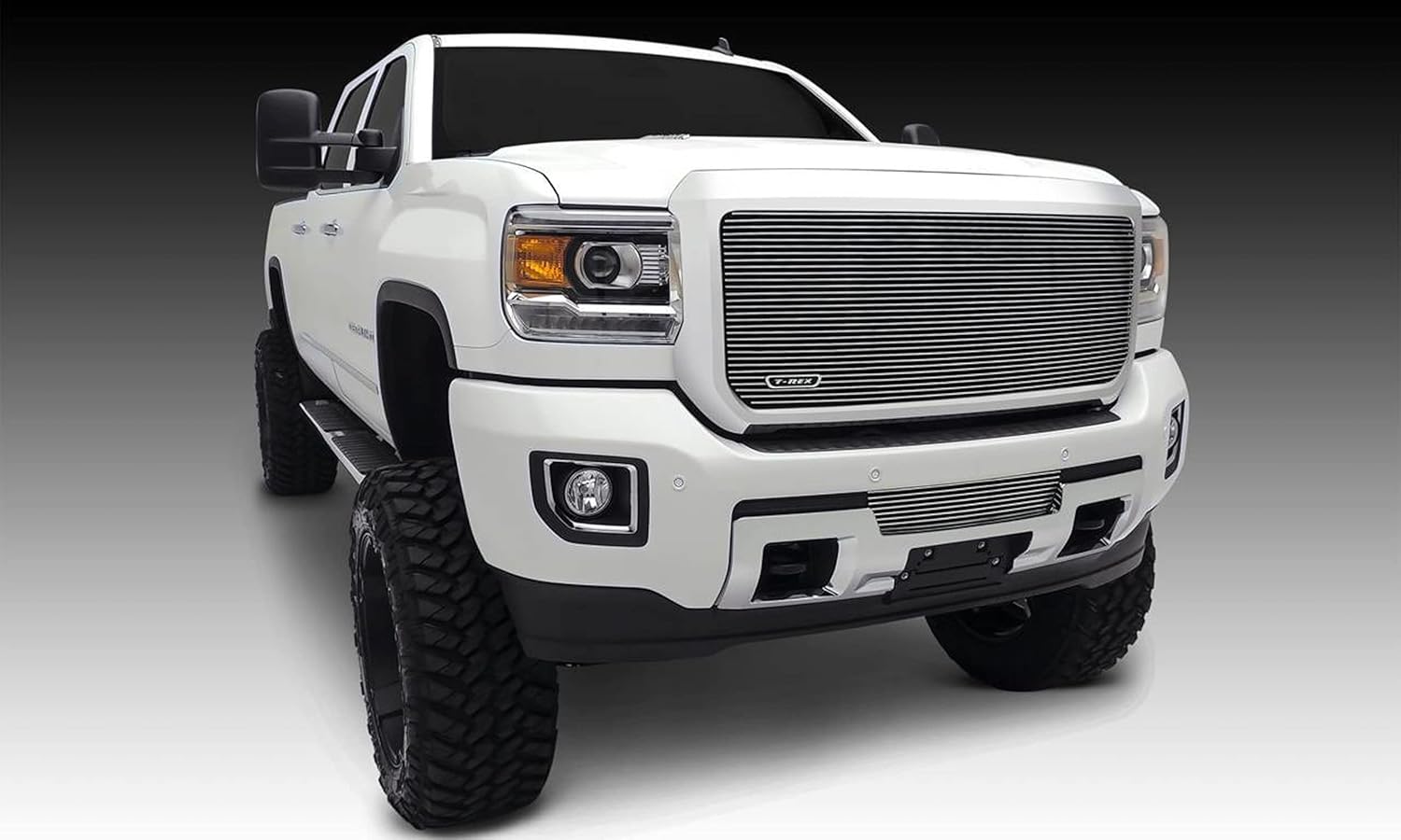T-Rex Grilles Grilles 2015-2019 Sierra HD Billet Grille, Polished, 1 Pc, Insert - PN #20211, Black