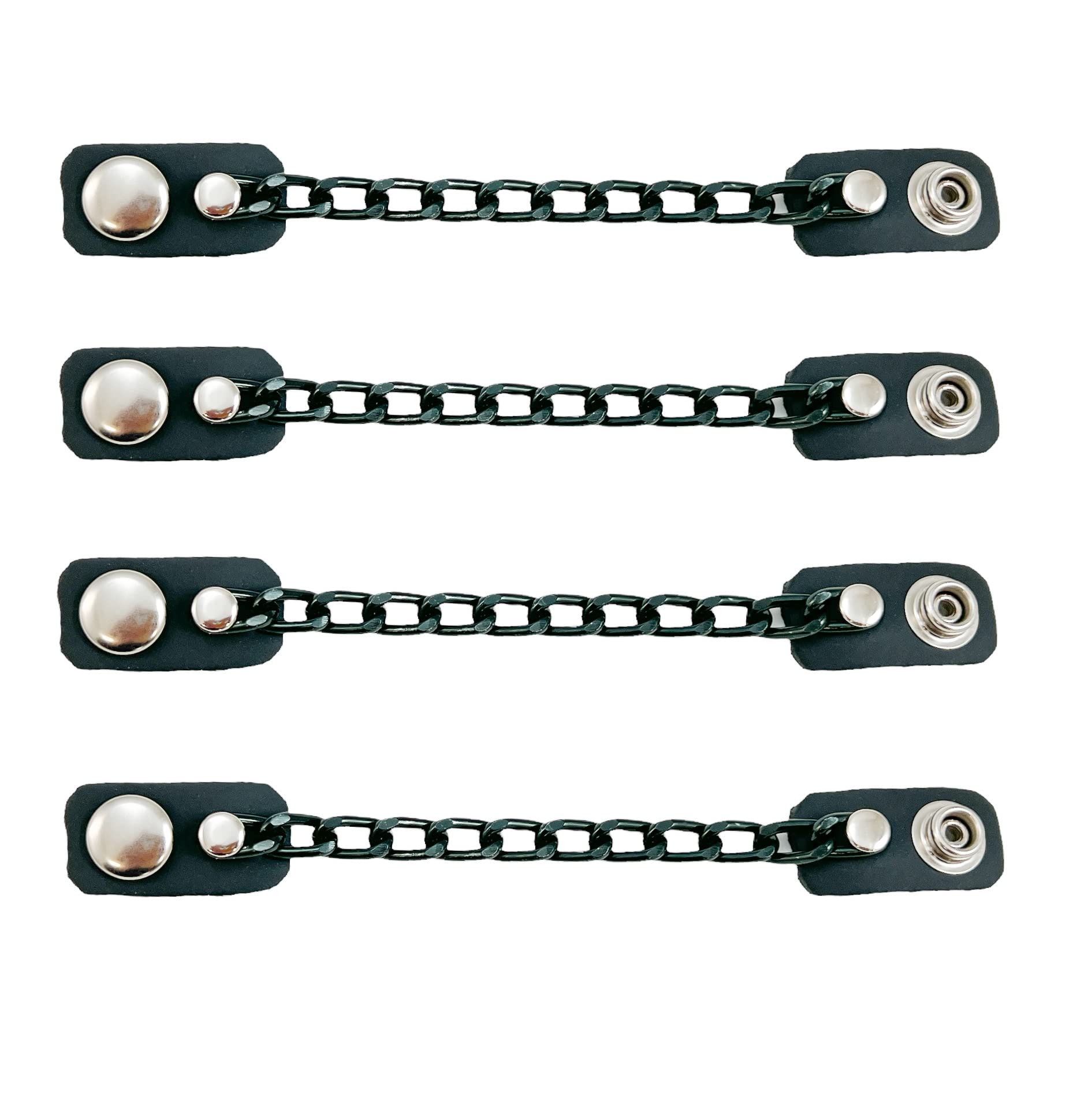 Funk Plus Brown Tan Motorcycle Vest Extenders Black Chain Regular Snap MC Jacket Made in USA (Black, 8