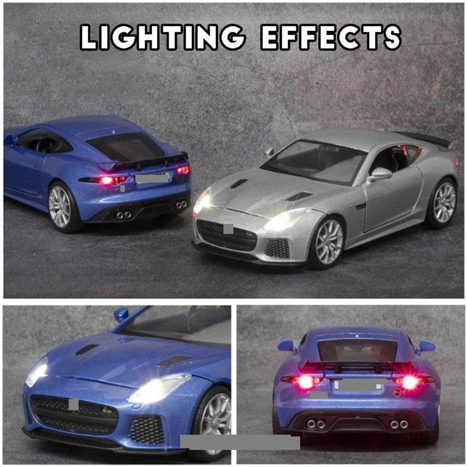 Classic Diecast Alloy Car Model 1:32 for Jaguar F-Type Metal Body Plastic Interior(Blue)