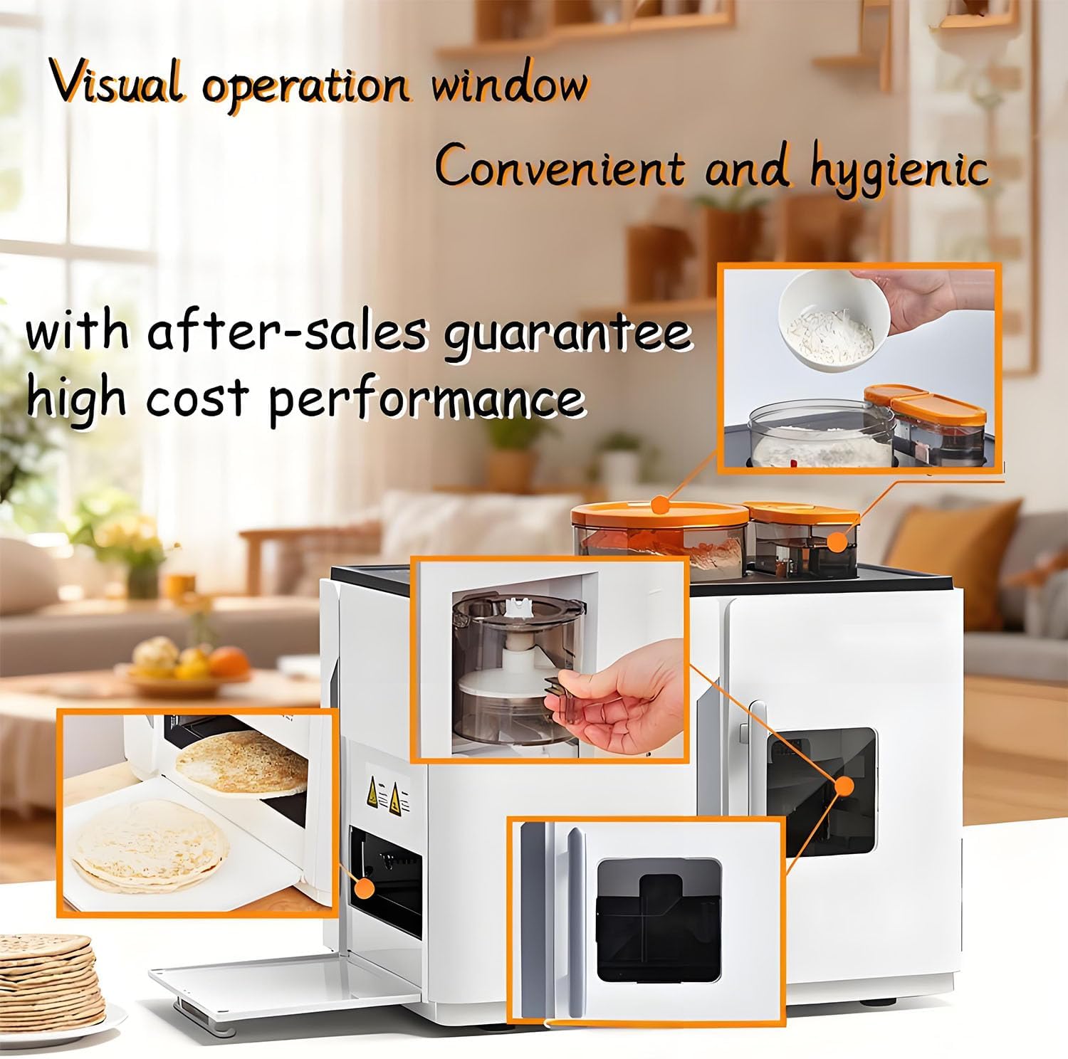 Electric Flatbread Maker Machine, Large Commercial Pancake Machine with 4.3-inch Screen, Memory Functions, Can Make 25 Cakes At a Time, Removable Easy to Clean for Home and Kitchen