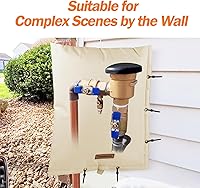 Vista 6 de TOHONFOO 2-Way Opening Backflow Preventer Pipe Insulation Cover (5°F) - Irrigation Sprinkler Valve Cover - Water Well Pump Cover - Sturdy 5 Layers