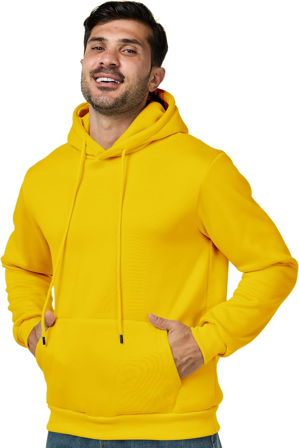 Mens Hoodies Pullover Casual Long Sleeve Drawstring Athletic Hooded Sweatshirt with Pockets - Image 2