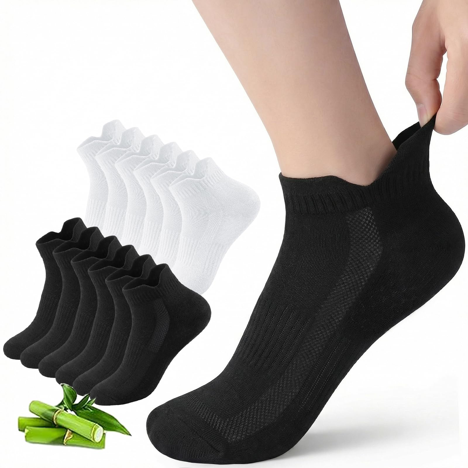 Briyat Bambus Sneaker Socken Damen 35-38 39-42,6 Paar Kurze Socken | Atmungsaktive Sportsocken, Kurze Laufsocken Damen , Für Alltag und Sport mit Geschenkbox