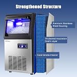 COSTWAY Commercial Nugget Ice Maker Machine, 90 Lbs/24H Chewable Pellet Ice, 10 Lbs Storage Bin, Self-Cleaning, Under Counter Soft Sonic Ice Machine for Office Kitchen Bar Cafe, Stainless Steel | 15Lbs Storage Bin, Self-Cleaning, Under Counter Soft S